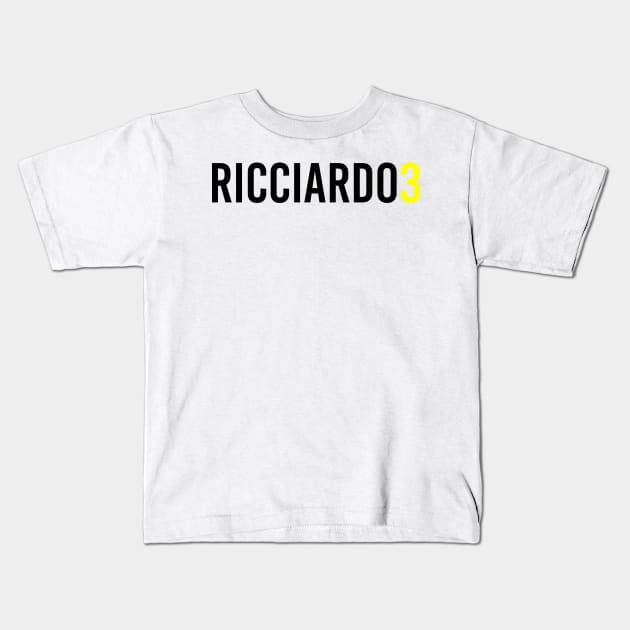 Daniel Ricciardo 3 Design Kids T-Shirt by GreazyL